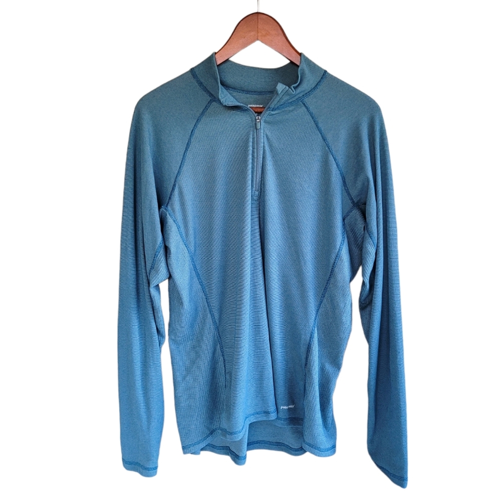Patagonia Blue Quarter-Zip Long Sleeve Top